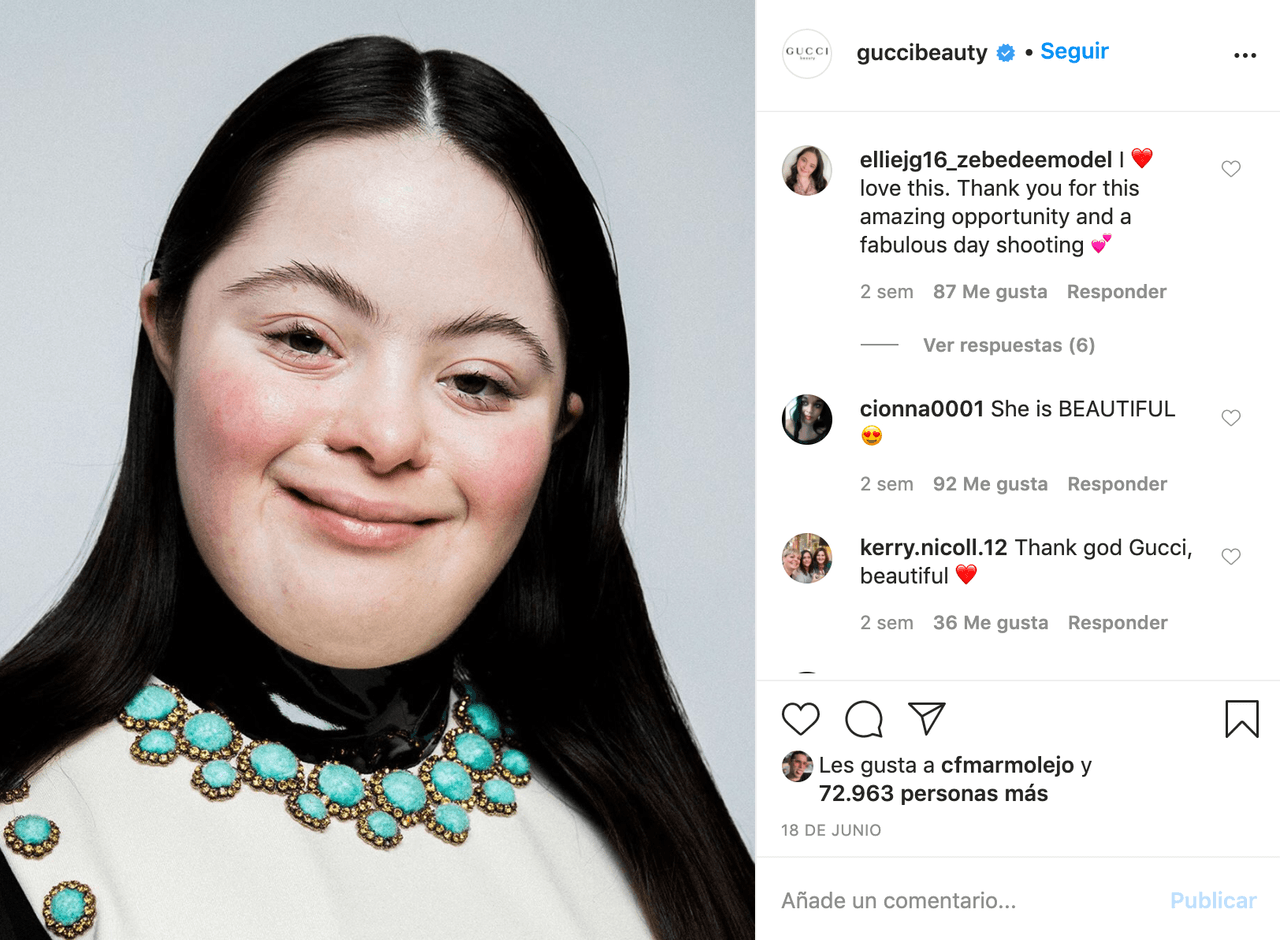“Me encanta esto. Gracias por esta increíble oportunidad y un fabuloso día de sesión fotográfica”, escribió en los comentarios de su publicación en Gucci Beauty.