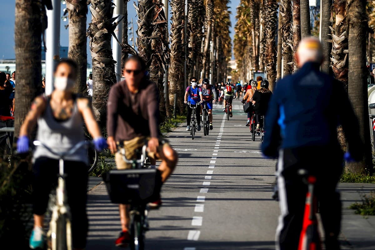 El paseo marítimo de Barcelona este sábado.