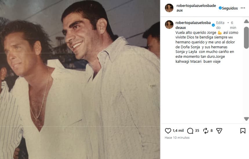 Roberto Palazuelos informó sobre la muerte de Jorge Kahwagi.