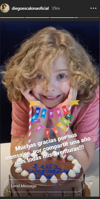 Diego Escalona agradeció a todos los que se acordaron de él: "Muchas gracias por sus mensajes, por compartir un año más todas mis aventuras", compartió en Instagram.