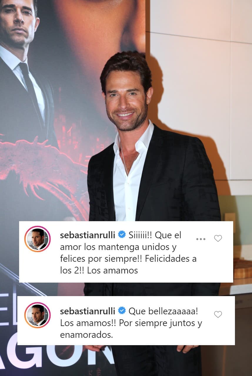 Al igual que su novia, Sebastián Rulli compartió la felicidad con sus dos amigos.
<br>