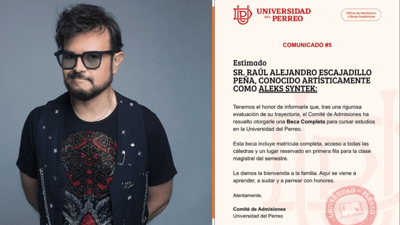 Aleks Syntek recibe una inesperada beca de la Universidad del Perreo tras sus críticas al reggaetón