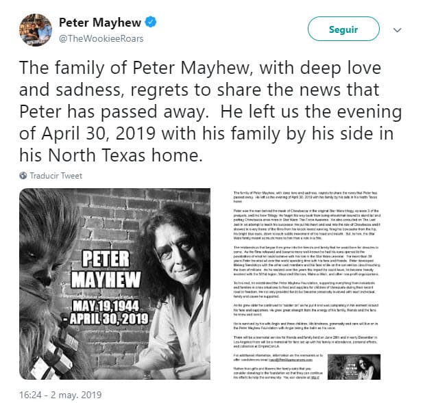 En una extensa carta, sus allegados dieron detalles de lo importante que fue para el actor el personaje, así como las amistades y el cariño que el público cosechó en él.