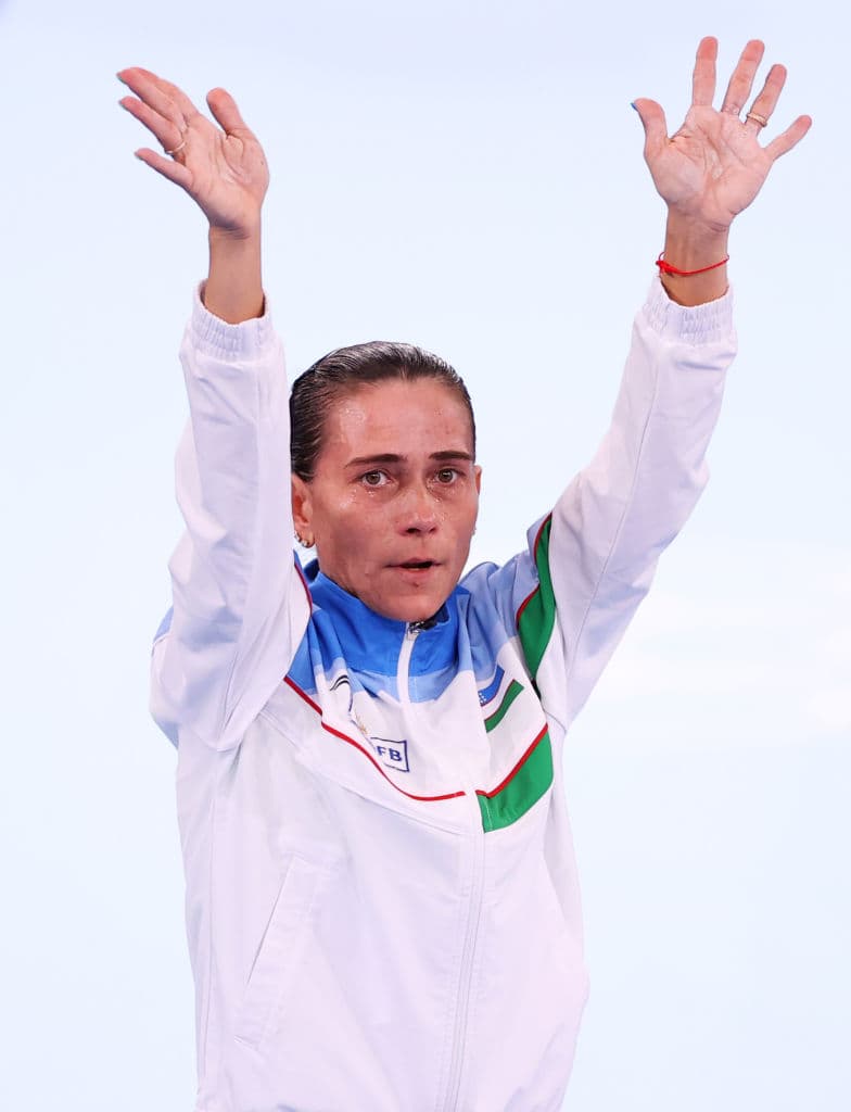 Oksana Chusovítina representó en Tokio a Uzbekistan y a sus 46 años, disputó sus octavos Juegos Olímpicos.