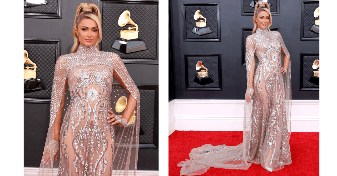 Paris Hilton en la alfombra roja de los Grammy 2022