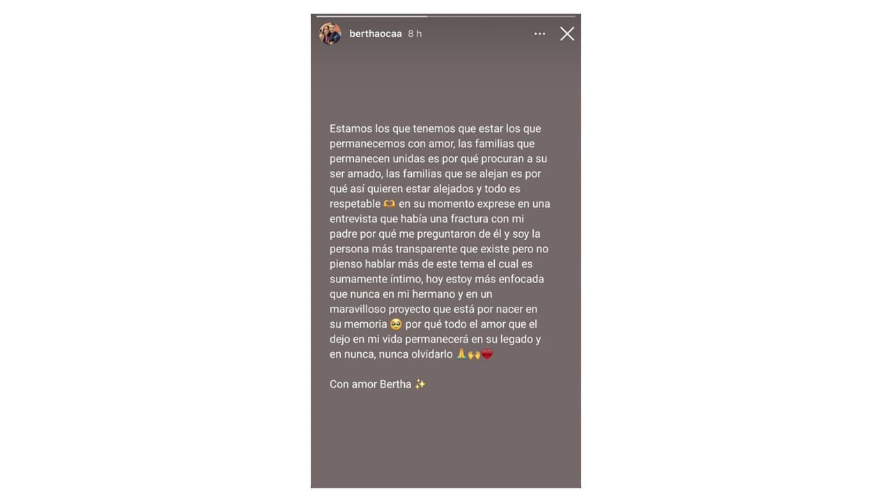 El mensaje de Bertha Ocaña tras declaraciones de su padre.