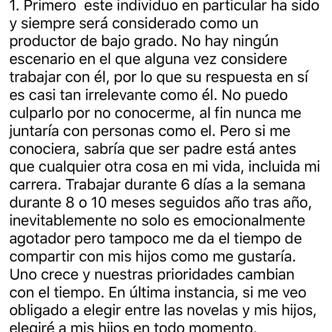 Estas palabras desataron el enojo de William Levy: “Este individuo ha sido considerado siempre un productor de bajo grado. No hay ningún escenario en el que considere trabajar con él”.