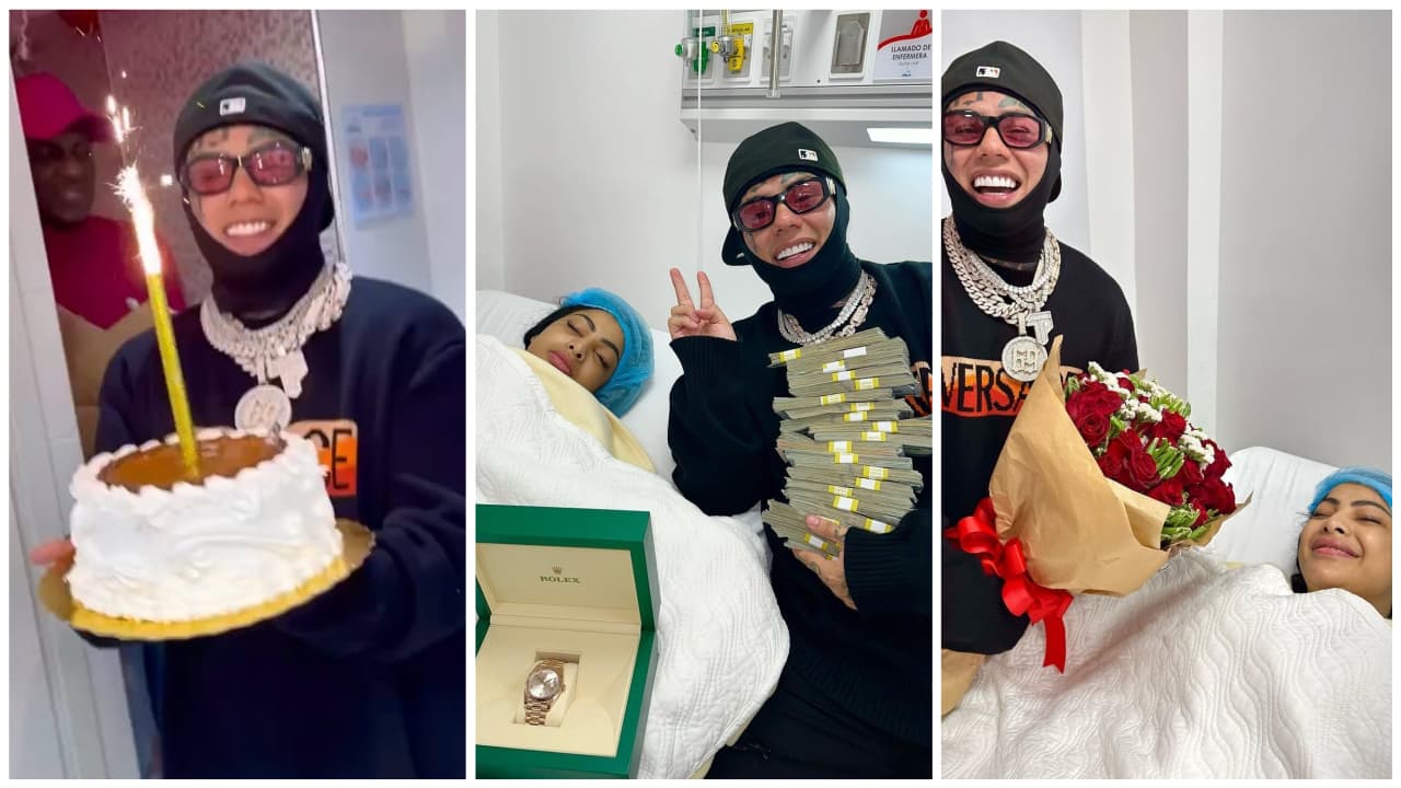 Tekashi le llevó sorpresa de cumpleaños a Yailin en el hospital.