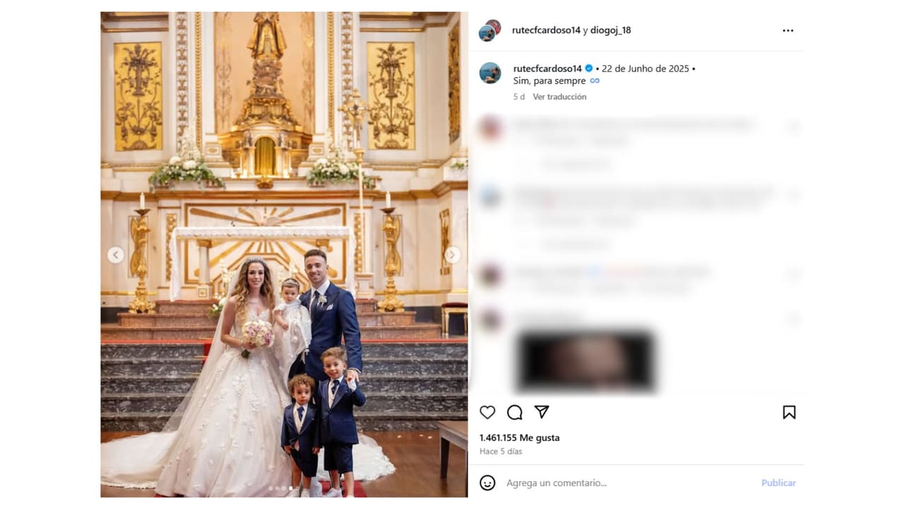 Diogo Jota se casó con Rute Cardoso el 22 de junio.