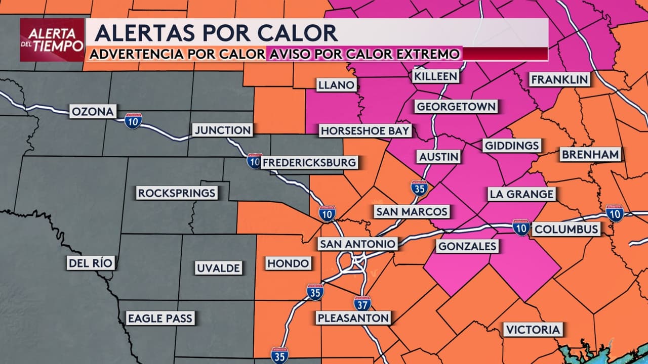 🚨🔥 Alerta máxima: Texas Central arranca la semana bajo calor extremo y sin un alivio significativo a la vista.
<br>
<br>Una fuerte zona de alta presión mantendrá condiciones muy calurosas y mayormente secas en San Antonio, Austin y comunidades cercanas, con temperaturas superando los 100°F durante varios días.