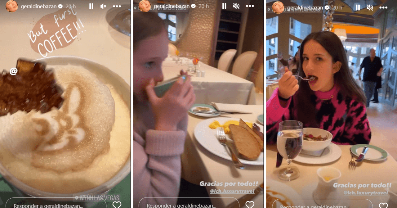 Geraldine Bazán y sus hijas en sus vacaciones en Las Vegas