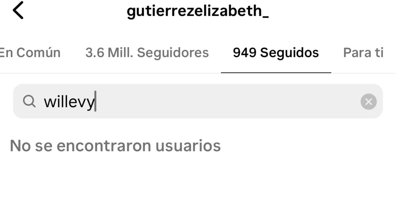 El 'unfollow' por parte de Elizabeth Gutiérrez a William Levy es recíproco, según se pudo constatar.