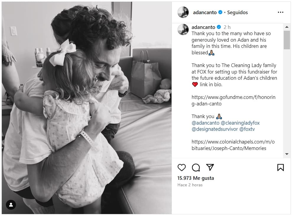 Adan Canto con sus hijos, Roman Alder y Eve Josephine.