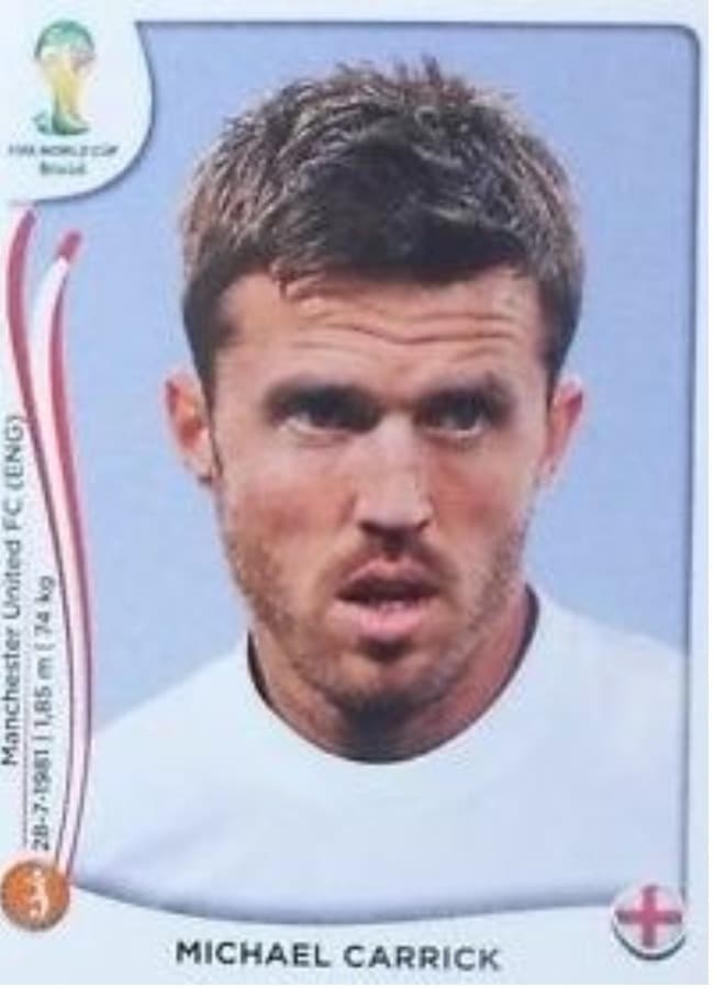 Michael Carrick se quedó esperando el llamado de Inglaterra para Brasil 2014. Le queda el recuerdo de su lámina.