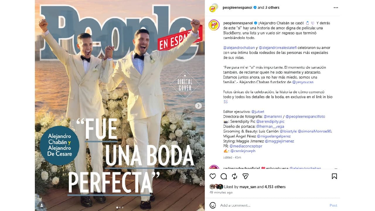 Alejandro Chaban y Alejandro de Cesare se casaron.