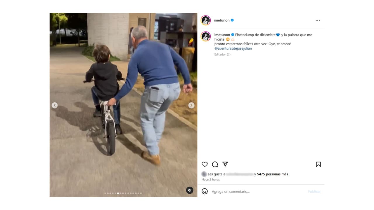 José Julián junto a su abuelo.