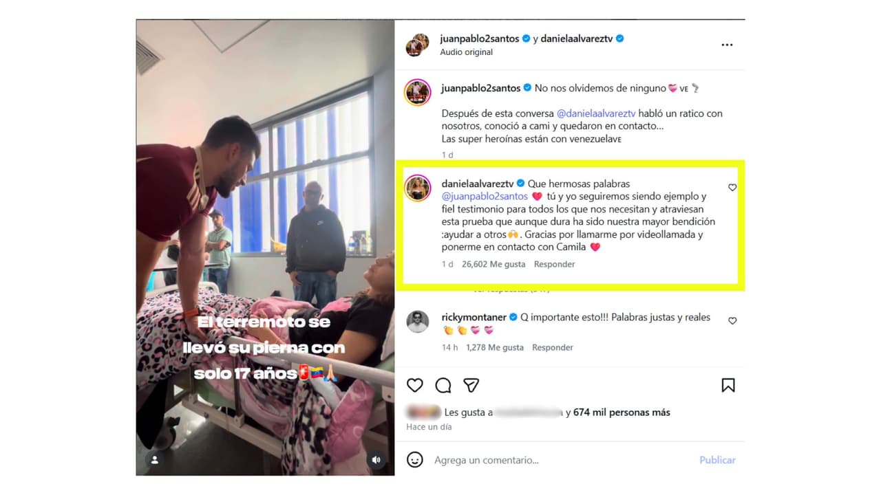 Camila Arellano recibió la visita de Juan Pablo Dos Santos, atleta que perdió sus piernas en 2019, durante un accidente automovilístico.