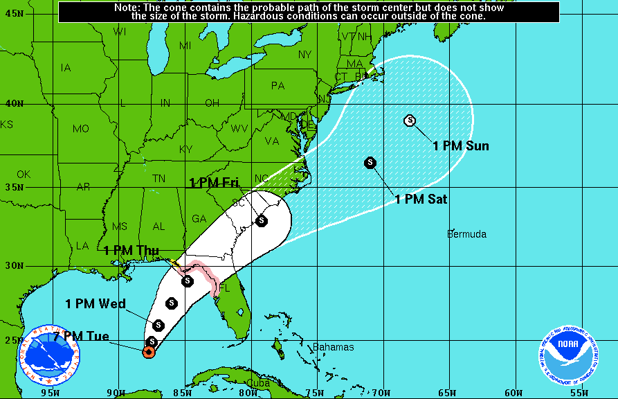 Parte de la costa oeste de Florida está bajo vigilancia de ciclón