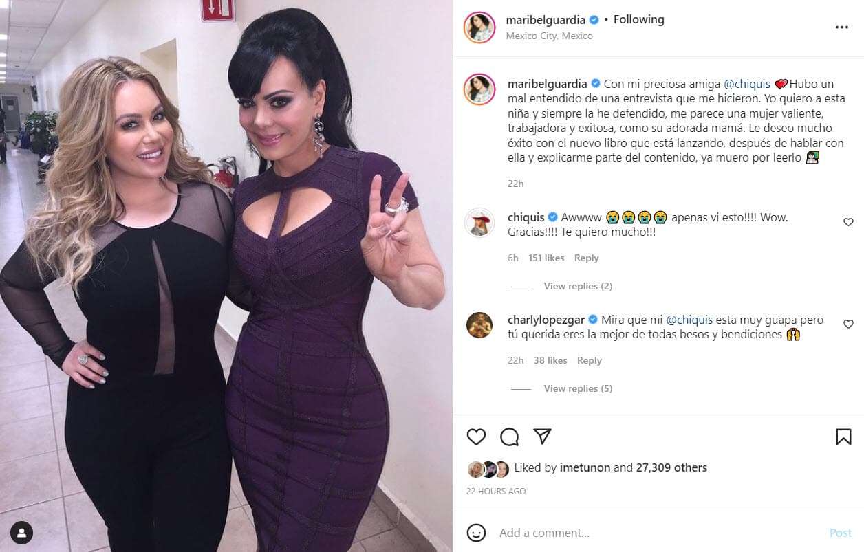Maribel Guardia y Chiquis.