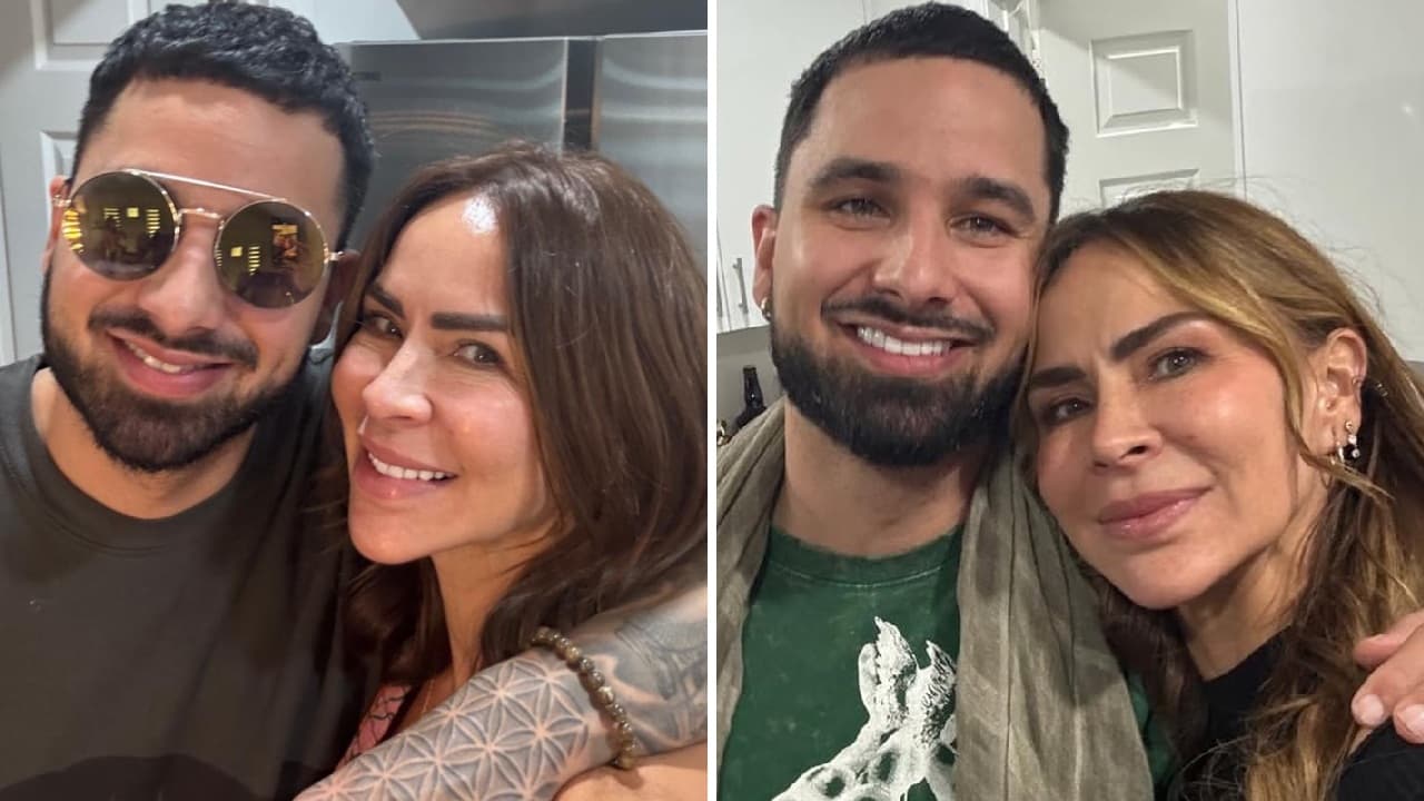 Aylín Mujica y su hijo Mauro Menéndez.