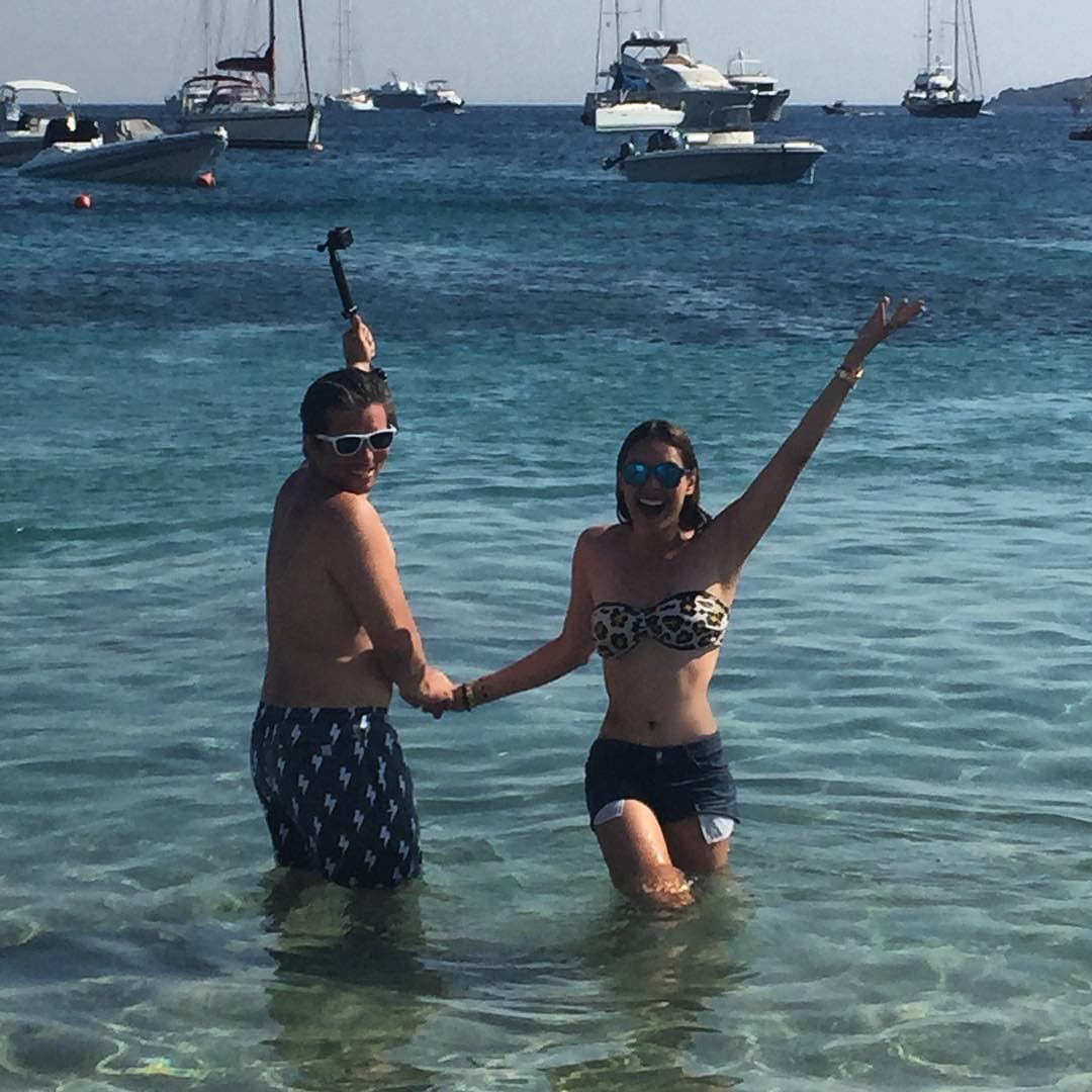 La parejita visitó Mykonos, en Grecia.