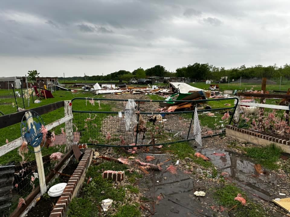 "Aquí había una casa", dijo una de las habitantes de esta vivienda en el condado Navarro.