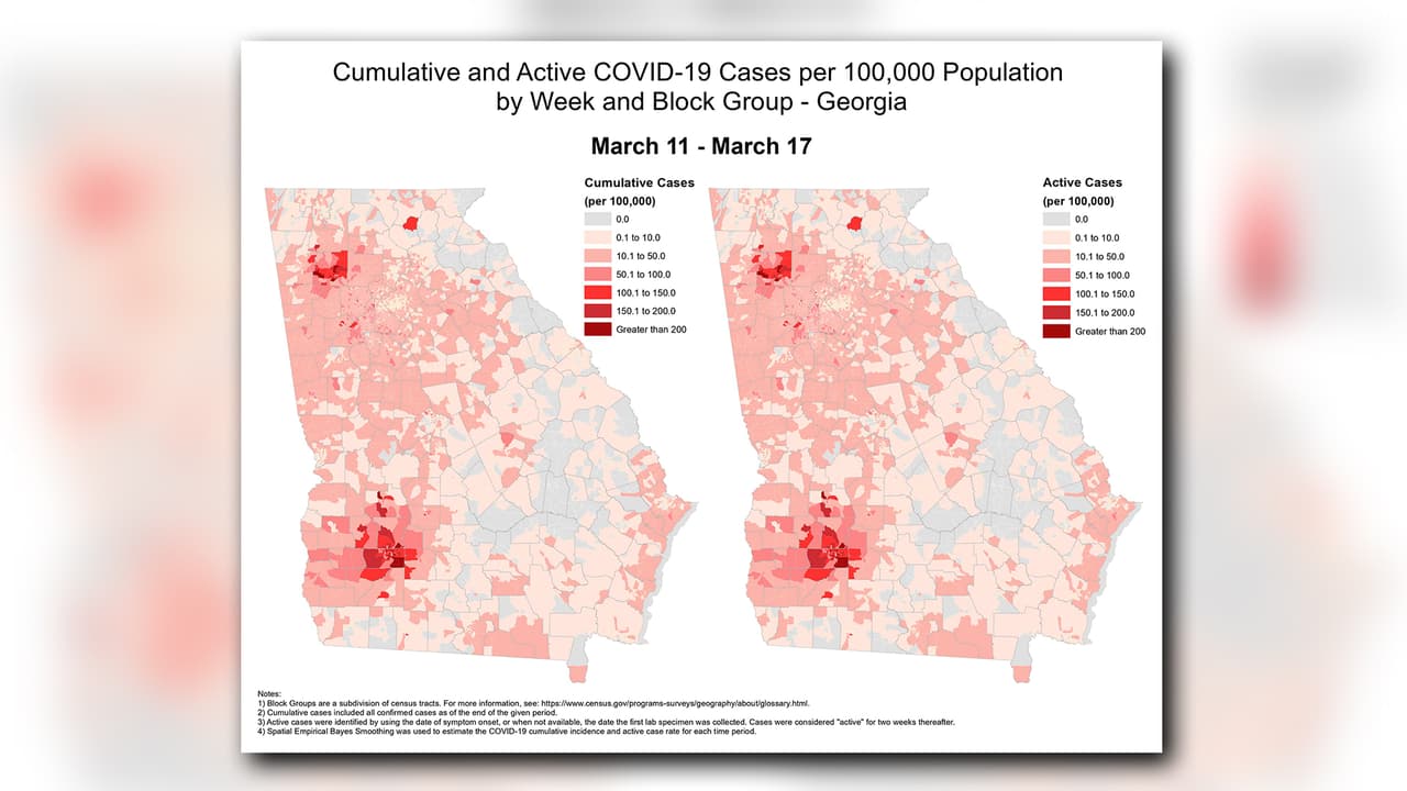 Semana 4: Del 11 de marzo al 17 de marzo. En ocho semanas se han contabilizado 22,147 contagios de coronavirus en Georgia.