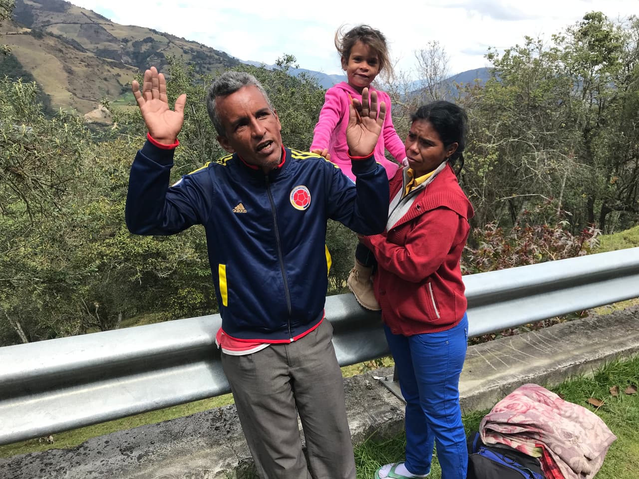 Hector Monasterios and his family of return refugees.