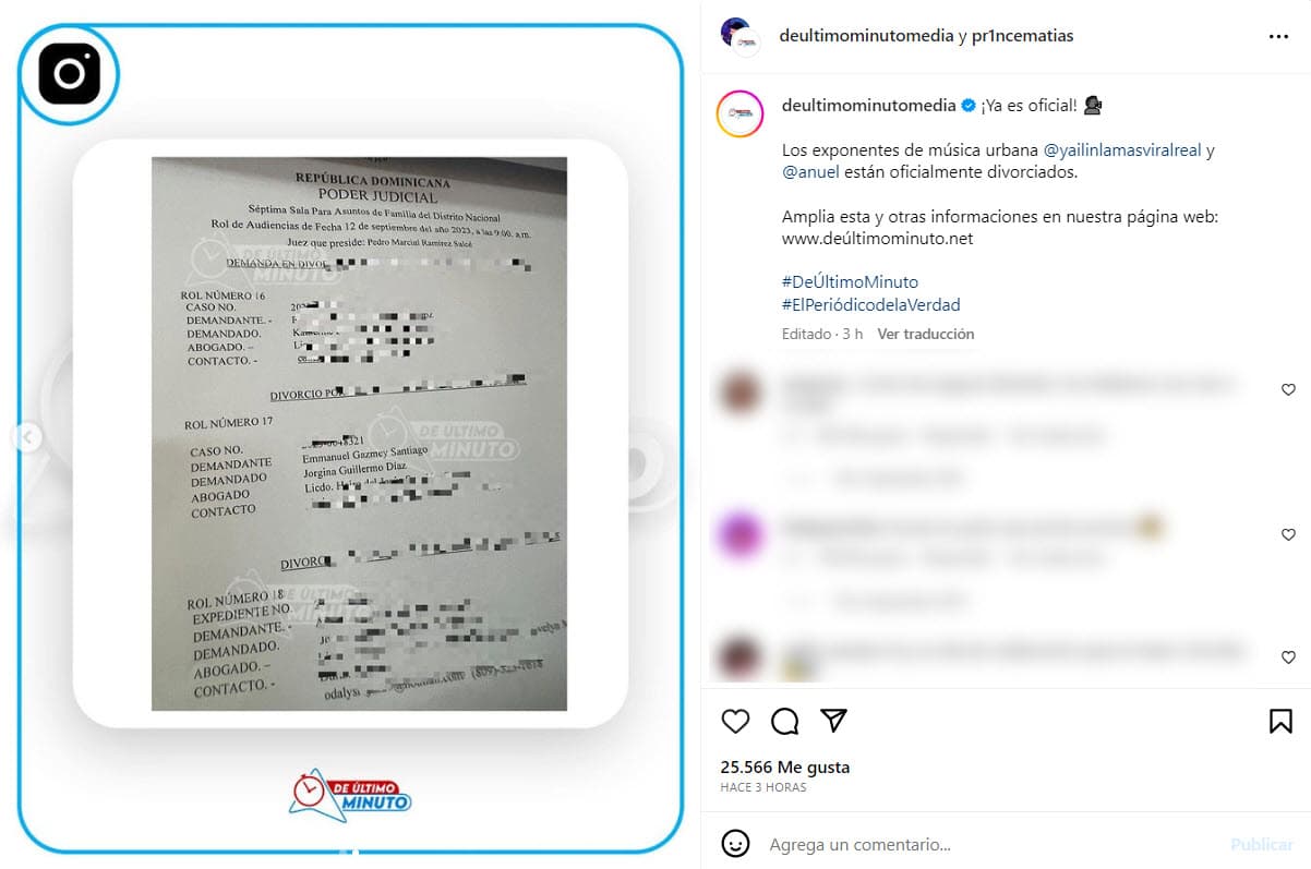 Yailin y Anuel estarían divorciados.