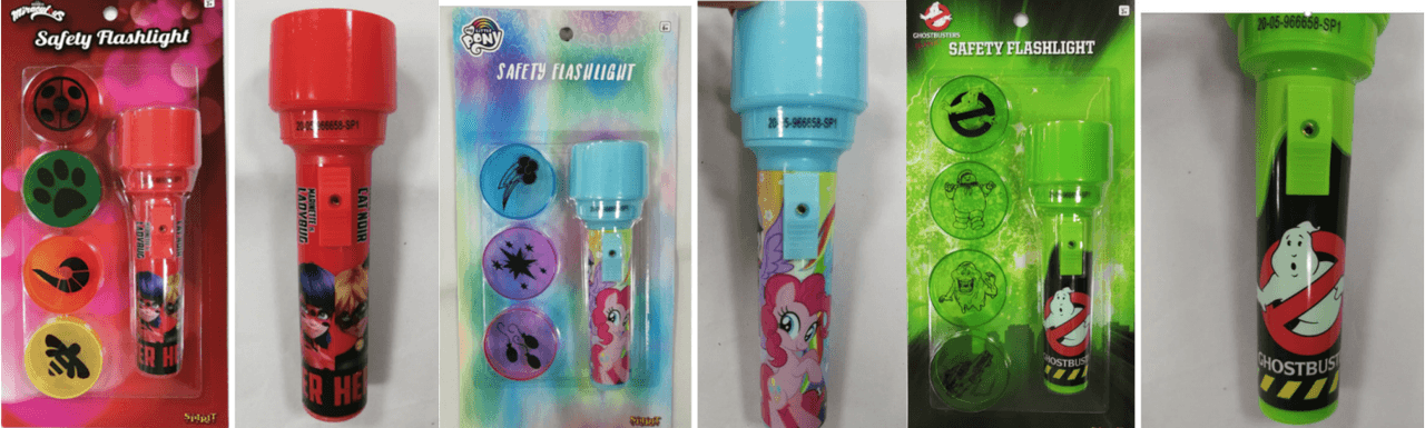 <b>9 de diciembre de 2020: Spirit Halloween retira del mercado las linternas para niños </b>
<br>Los consumidores deben dejar de usar las linternas, quitárselas inmediatamente a los niños, sacar las baterías y deseche las linternas y comuníquese con Spirit Halloween para obtener un reembolso de su dinero. Los consumidores pueden llamar al 866-586-0155 o enviar un correo electrónico a
<b>GuestServices@spirithalloween.com</b>