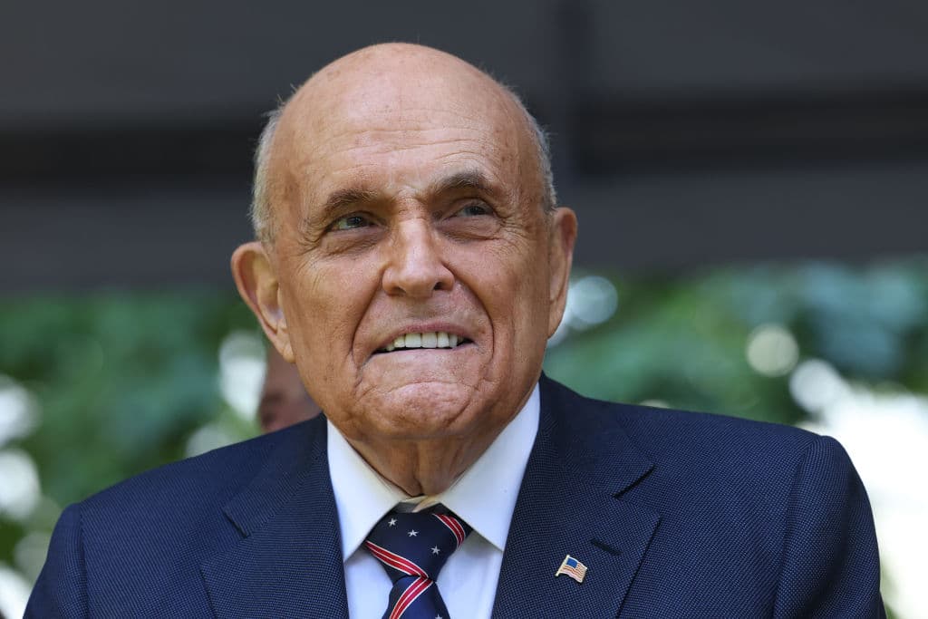 Rudy Giuliani, exalcalde de Nueva York, durante la ceremonia de conmemoración por los atentados del 11/S.