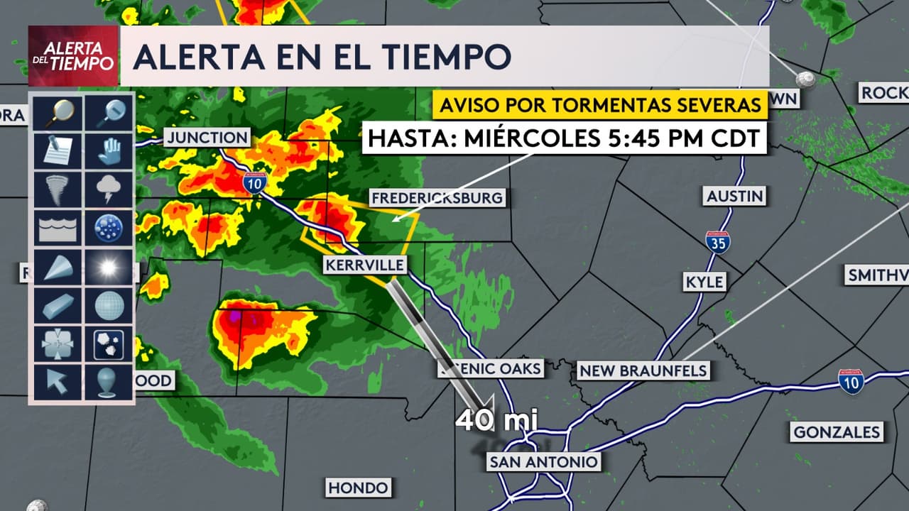 Emiten aviso por tormentas severas en dos condados del centro de Texas