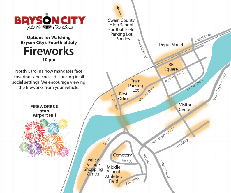 Los fuegos artificiales de Bryson City comenzarán a las 10 p.m., pero el tradicional festival fue cancelado debido al covid-19.