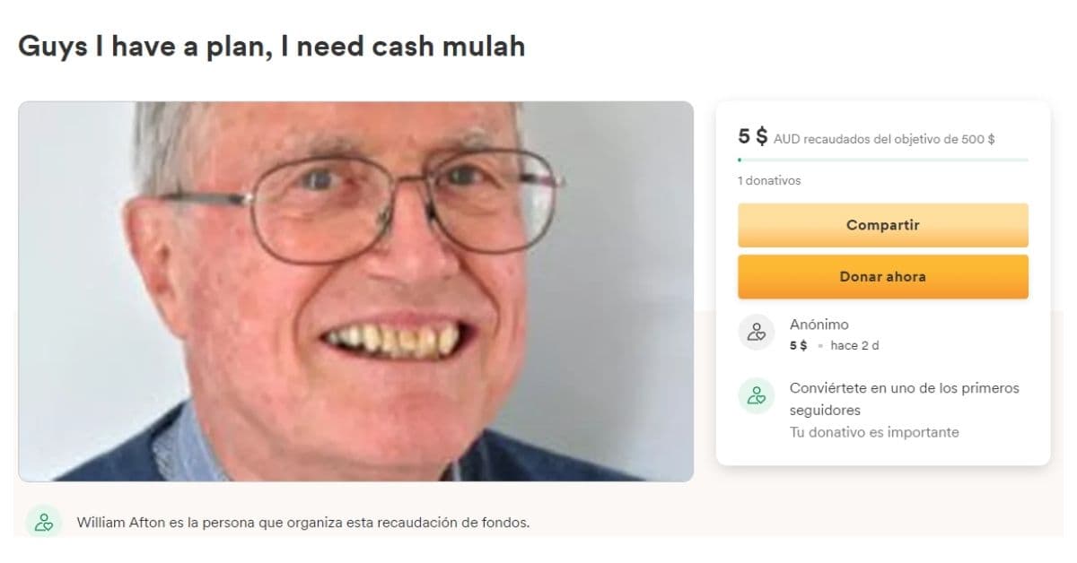 hombre pide dinero para uso personal