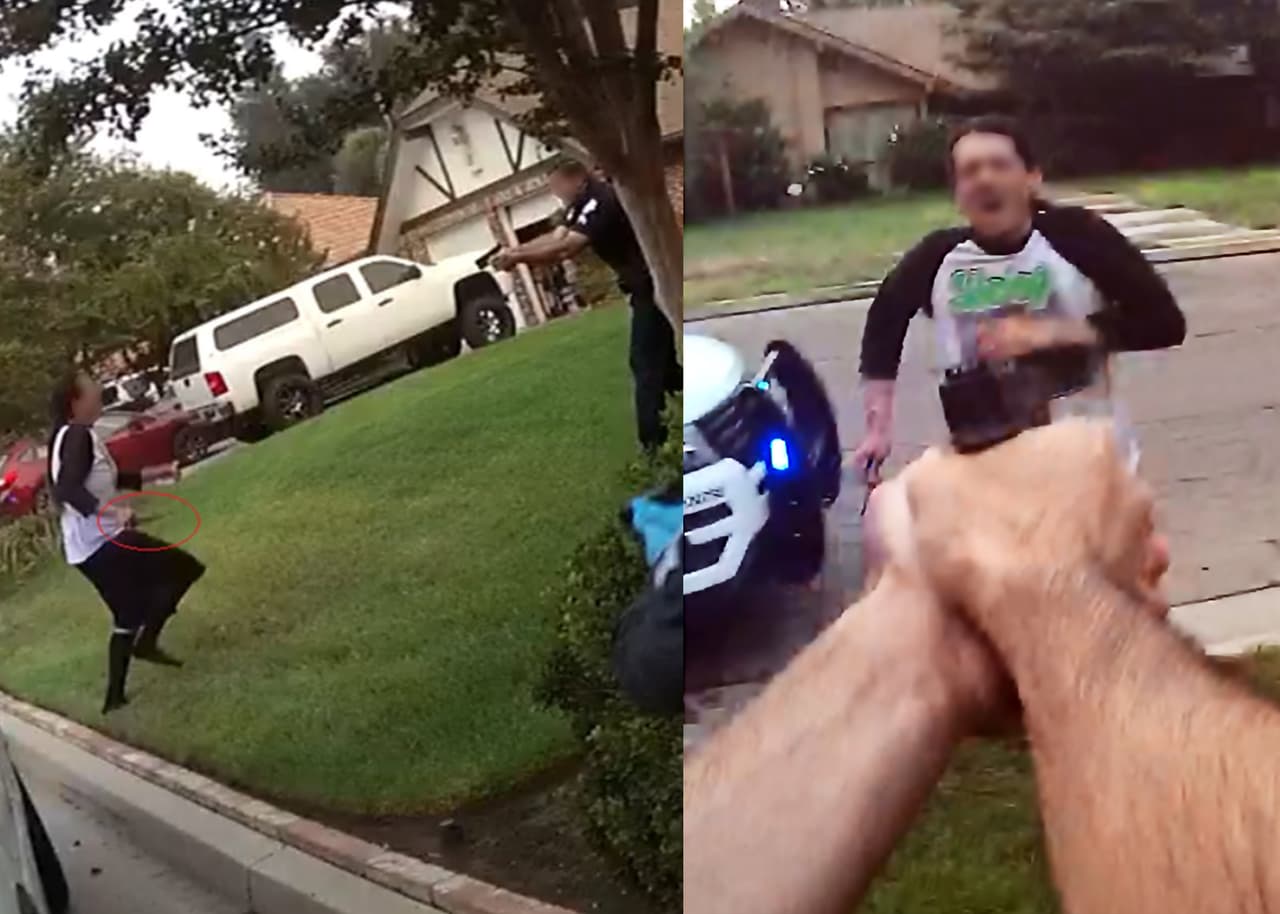 Revelan imágenes del momento cuando un hombre es baleado por la Policía de Fresno