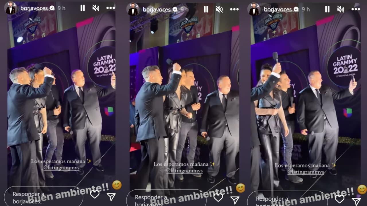 Los presentadores de Noche de Estrellas en los últimos ensayos antes del arranque de esta tarde.