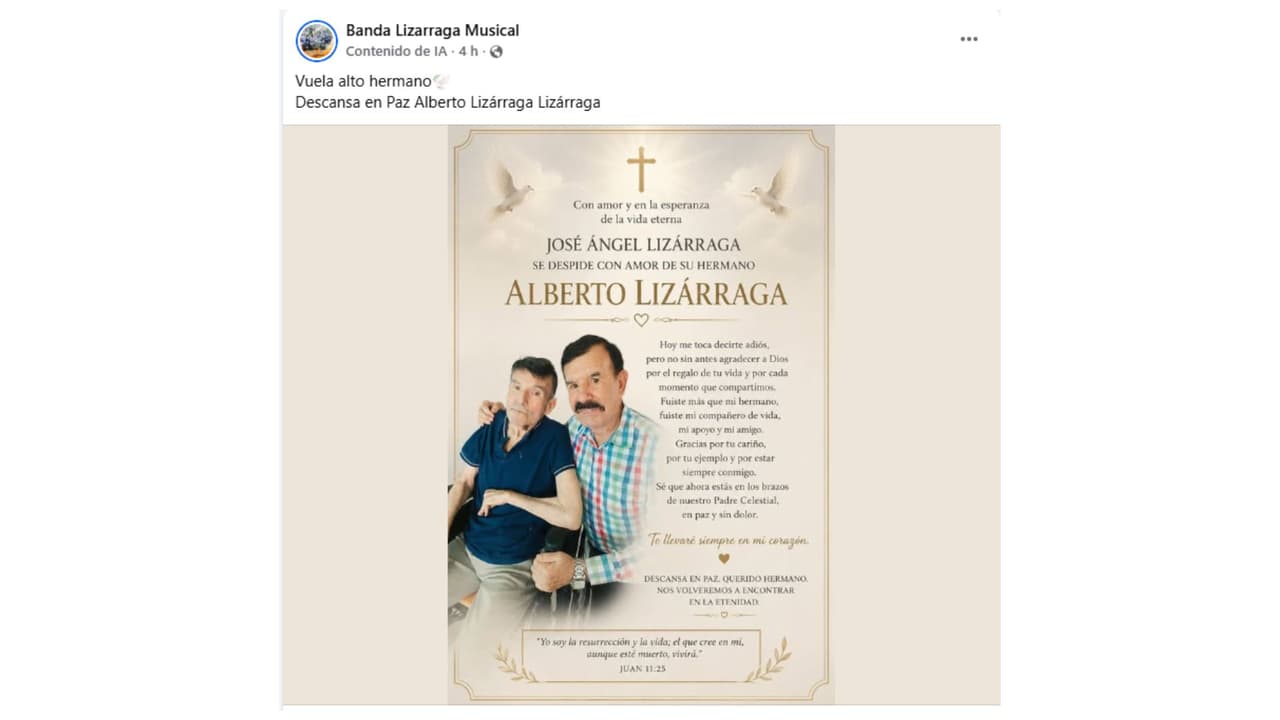 José Ángel Lizárraga confirmó la muerte de su hermano Alberto.