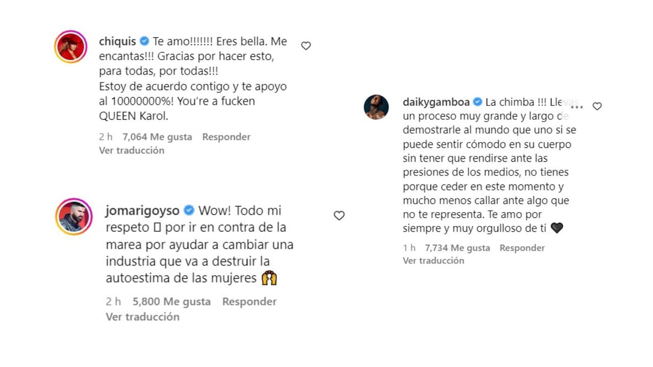 Artistas que demostraron su apoyo a Karol G.