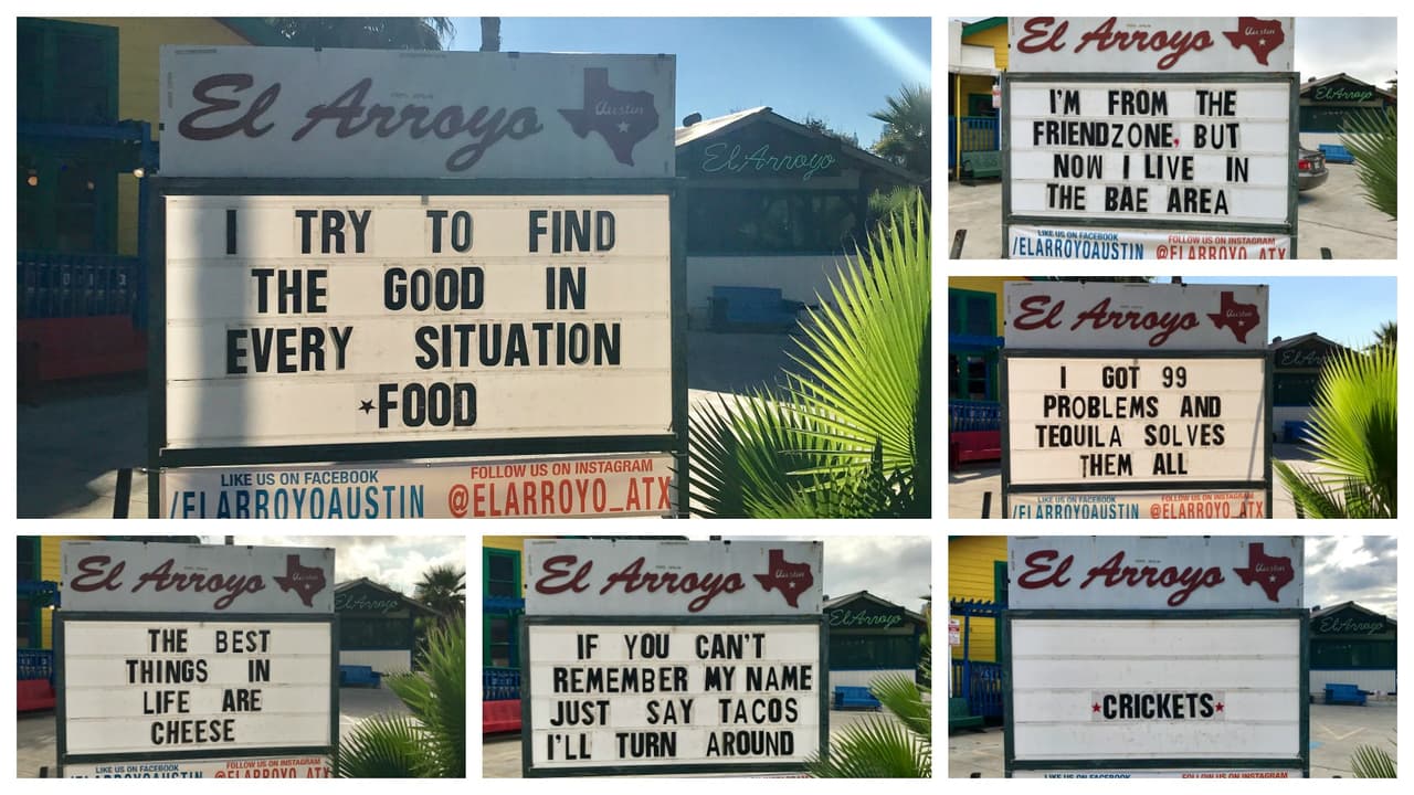 Este restaurante texano ha ganado fama internacional (en redes sociales) por sus curiosos letreros