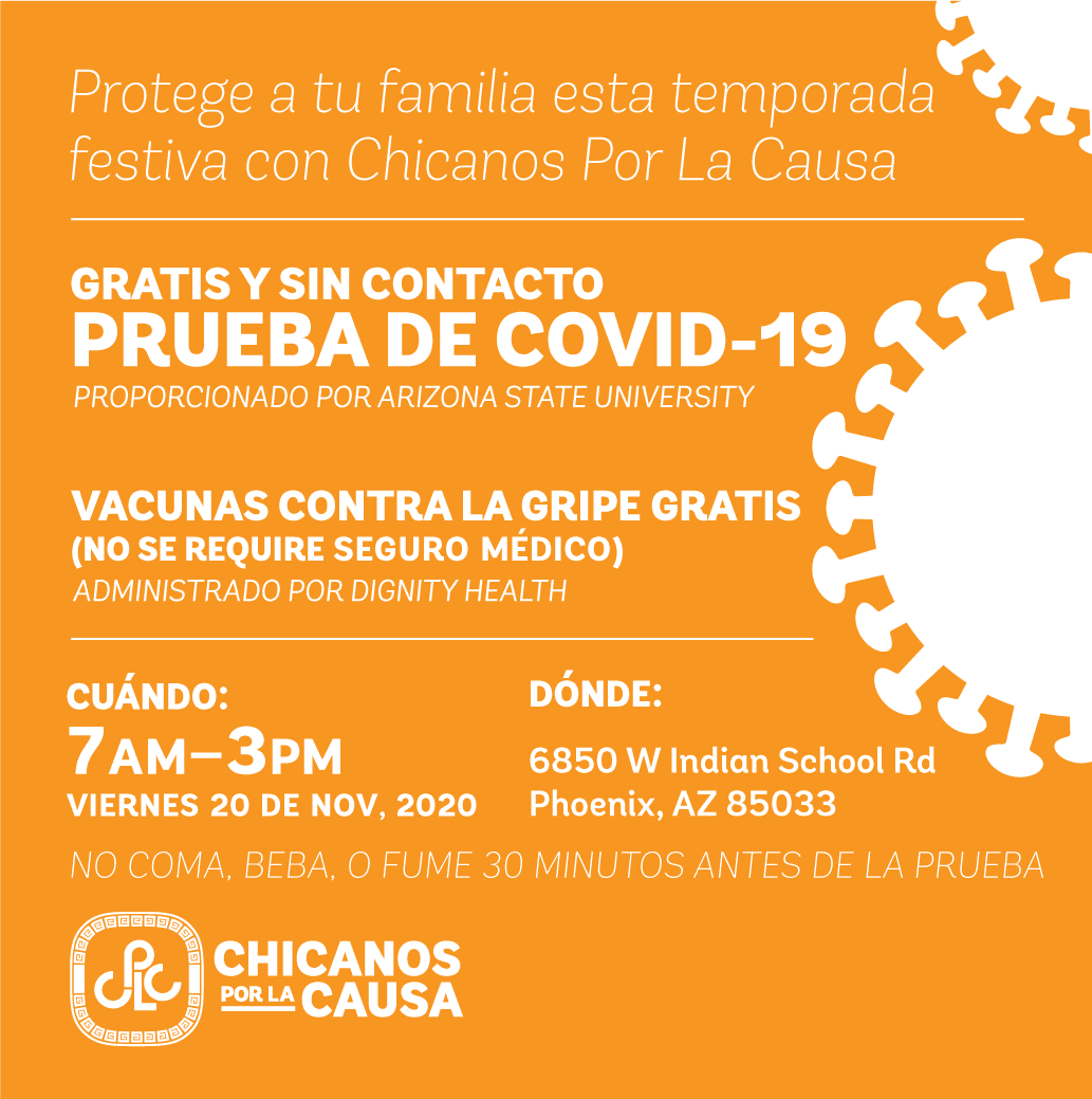 Chicanos por la Causa Ofrece Pruebas Gratuitas de COVID-19 y Vacunas contra la Gripe