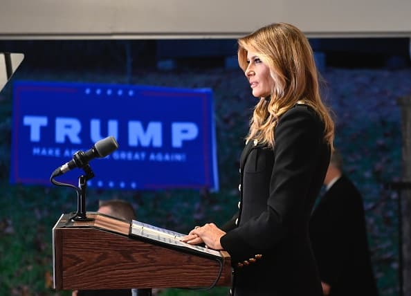 Melania Trump en un evento de campaña en Pennsylvania, el 31 de octubre de 2020.