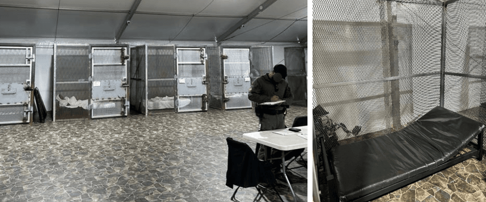 Jaulas de aislamiento. Fuente: DHS OIG