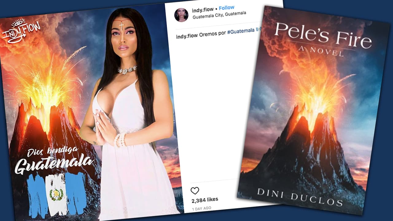 Con un llamativo escote y un volcán en erupción, esta reggaetonera pide por Guatemala