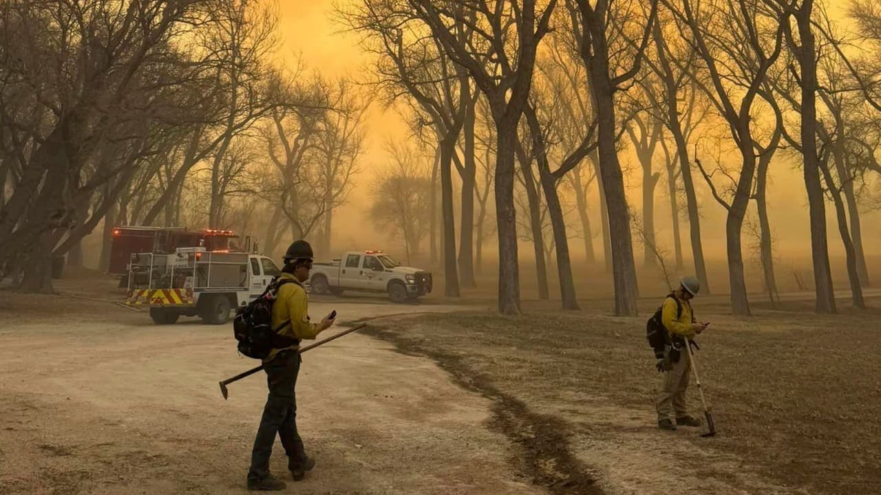 El fuego
<a href="https://www.univision.com/local/dallas-kuvn/fuego-smokehouse-creek-norte-texas-desastre-1-millon-acres-quemados" target="_blank">Smokehouse Creek</a>, sumado al Windy Deuce, en el norte de Texas, han quemado más de 1 millón de acres de malezas y pastizales hasta el jueves 29 de febrero por la mañana, según reportes del Servicio Forestal de Texas A&M.