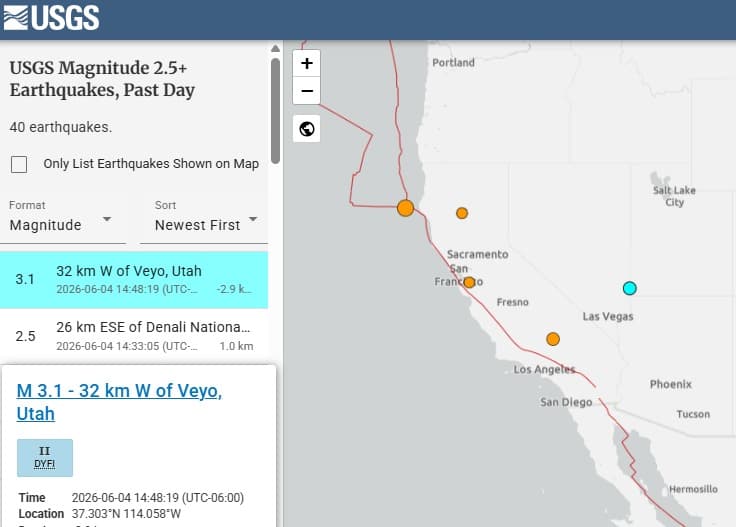 Sismo de magnitud 3.8 sacude la región de Las Vegas: no se reportan daños ni heridos preliminarmente