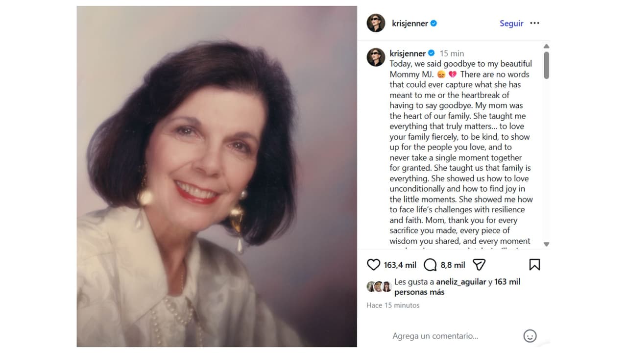 Así despidió Kris Jenner a su mamá.