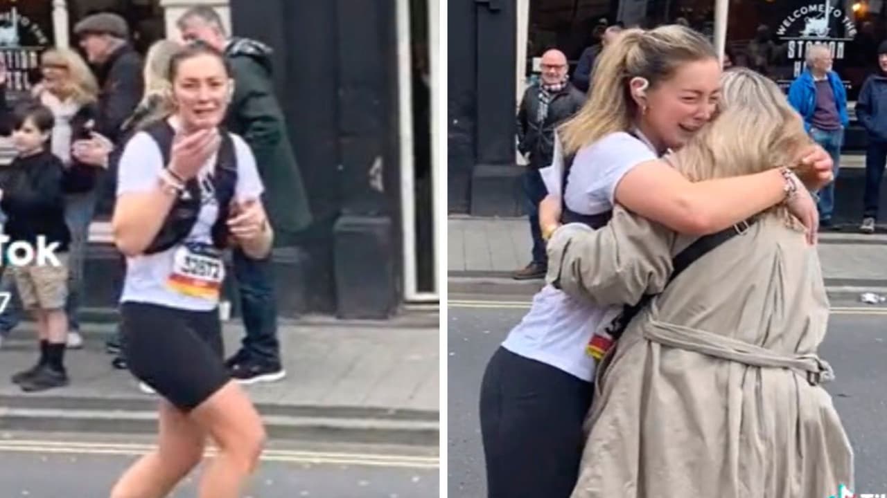 Joven se reencuentra con su amiga en medio de un maratón: reacción al verla se hace viral