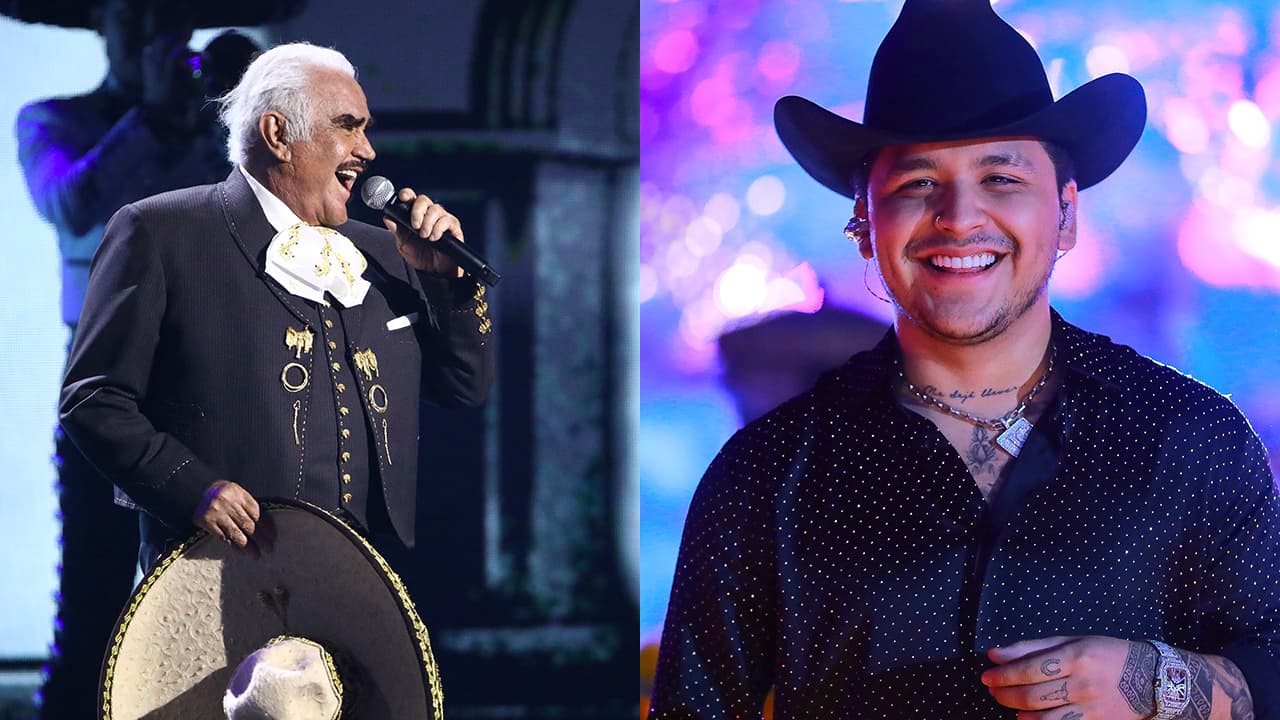 <b>Christian Nodal</b> aprovechó su concierto en Fresno para rendirle un bello homenaje a Don Vicente como mejor lo sabe hacer, cantando. 'Acá entre nos' fue el tema escogido por la joven estrella para su tributo.