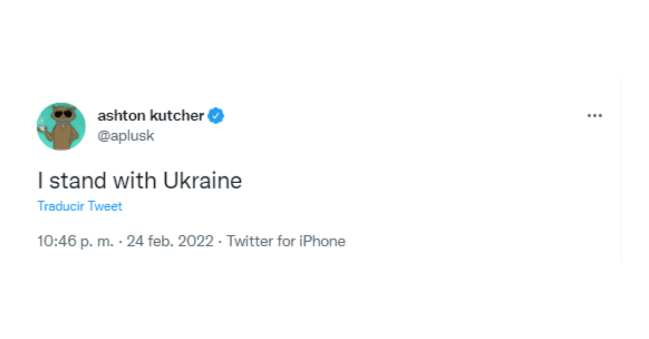La actriz de ‘El cisne negro’ no tiene perfiles en redes sociales, pero su esposo,
<b>Ashton Kutcher,</b> sí y las ha usado para mandar un par de mensajes sobre la situación. El primero de ellos, en su cuenta de Twitter, decía “yo apoyo a Ucrania”.