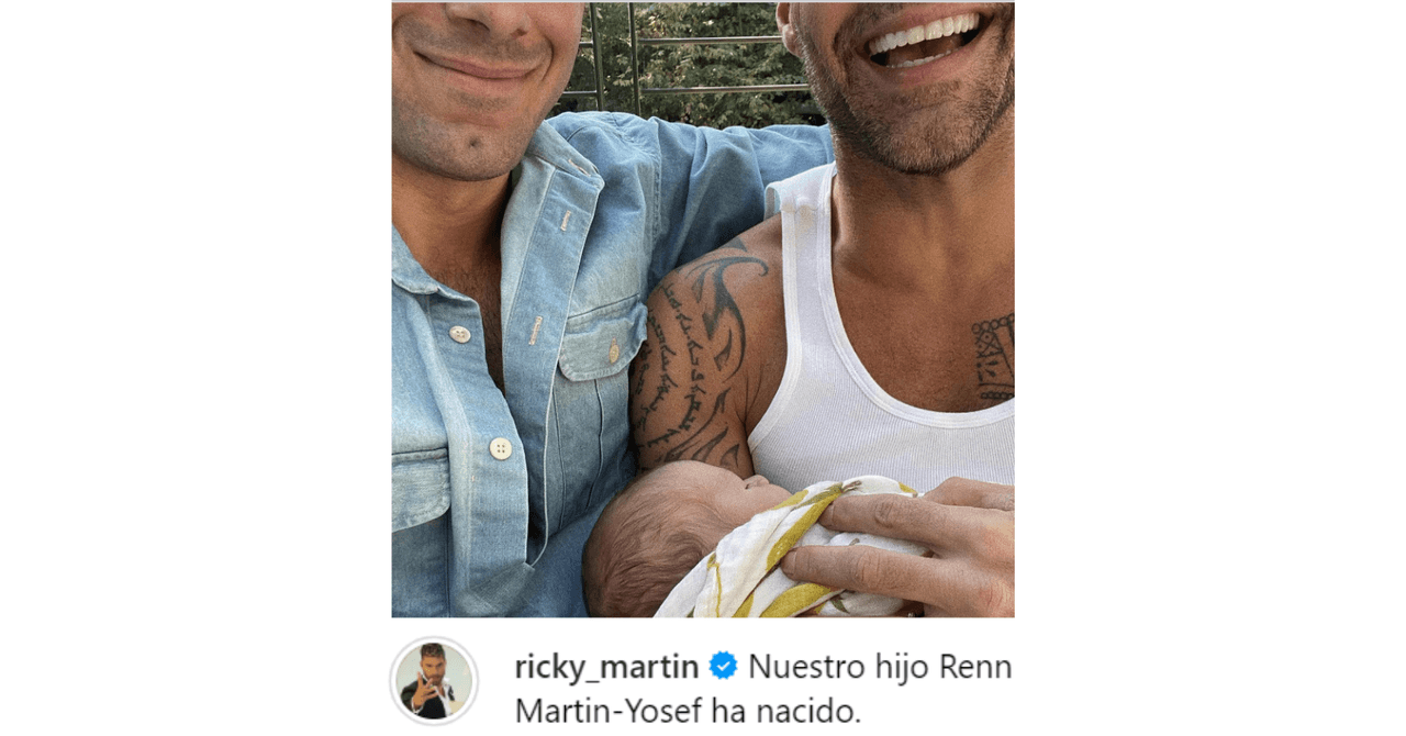 El hijo menor de Ricky Martin y Jwan Yosef es Renn